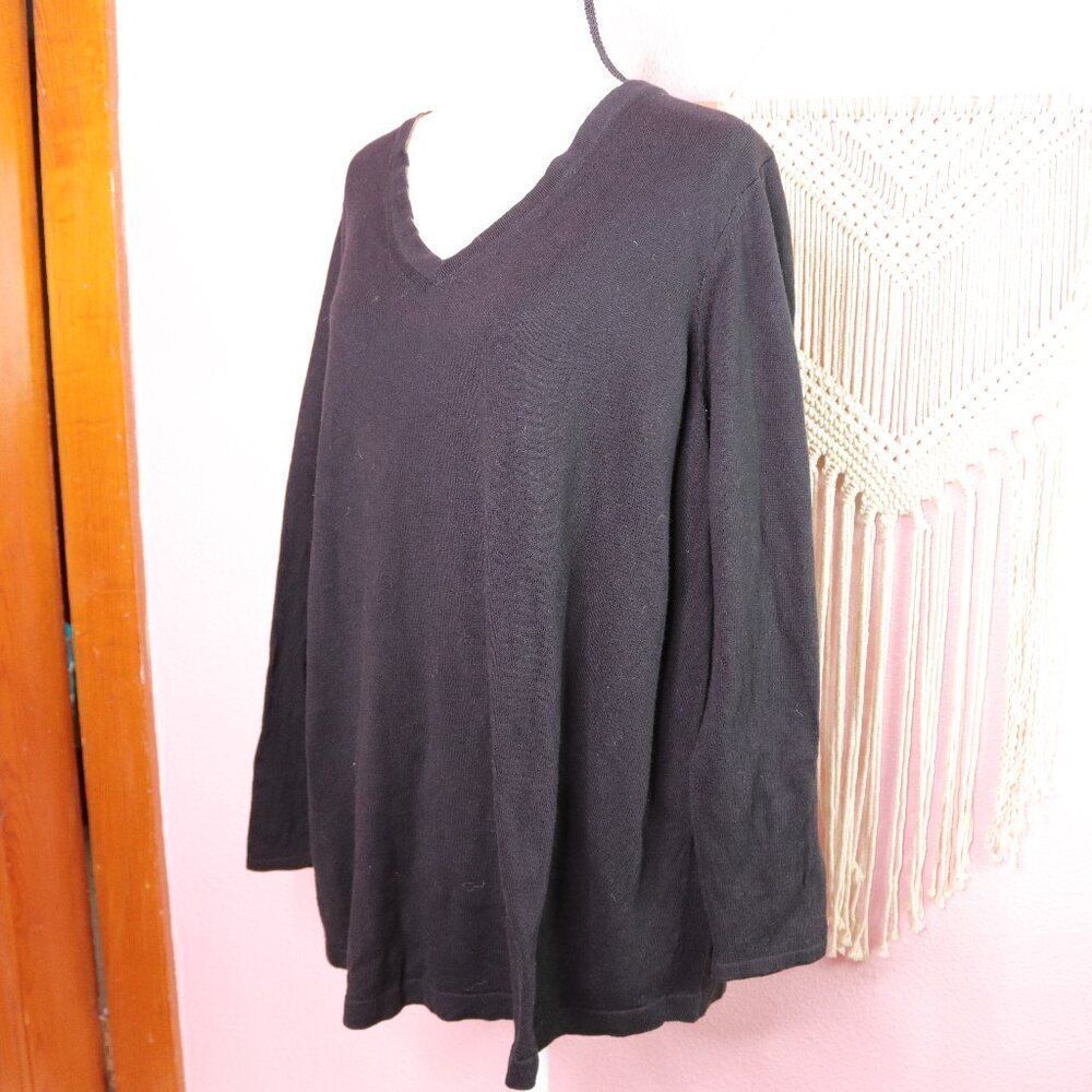 J. Jill | V Neck Black‎ Long Sleeve Sweater 2X